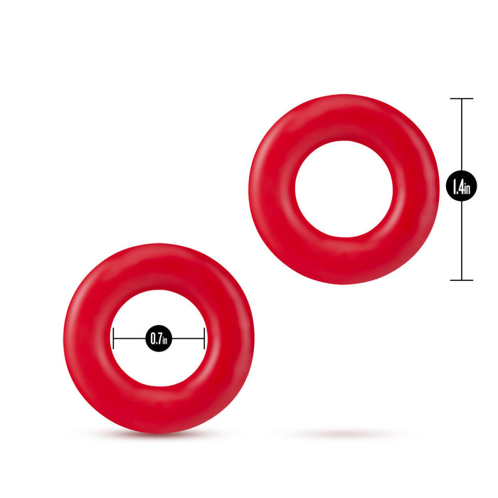 Eden Soft & Stretchy Red Donut Cock Rings (Set of 2)