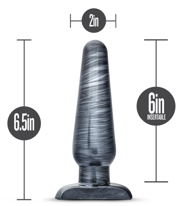 Eden 6.5" Long Black Anal Butt Plug