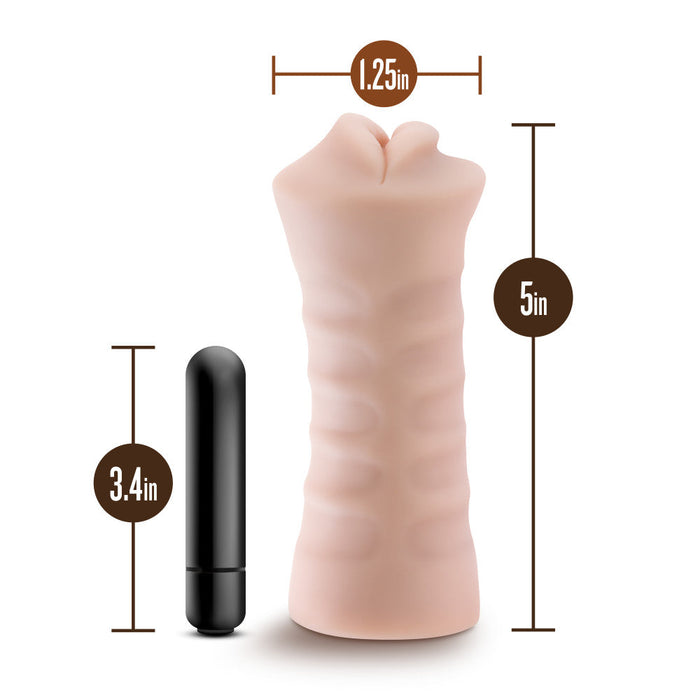 Eden Ultra Soft Beige Realistic Snug Mouth Pocket Pussy Vibrating Masturbator