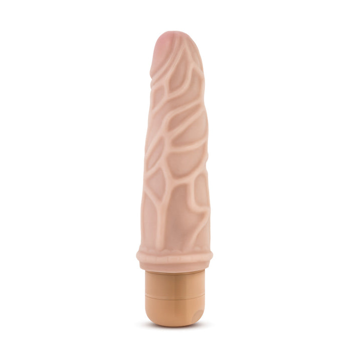 Eden 7" Long Beige Ridged Realistic 1 Mode Vibrating Dildo