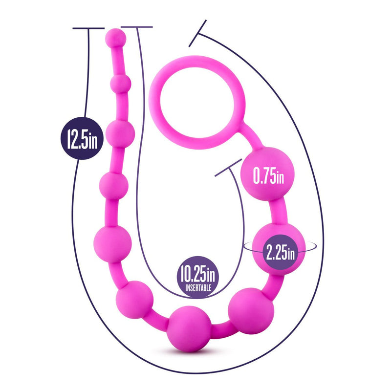 Eden 12.5" Long Pink Silicone Anal Beads