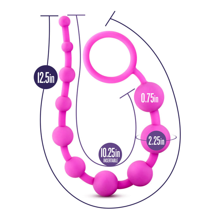 Eden 12.5" Long Pink Silicone Anal Beads