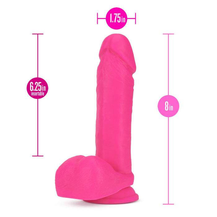 Eden 8" Long Pink Realistic Dildo With Suction Cup Base