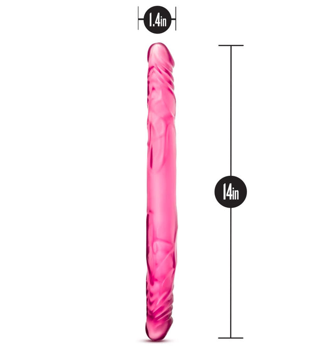 Eden 14" Long Pink Realistic Double Sided Dildo