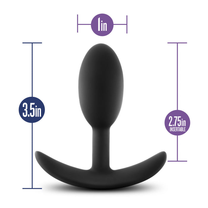 Eden 3.5" Long Black Silicone Motion Activated Tapered Anal Butt Plug