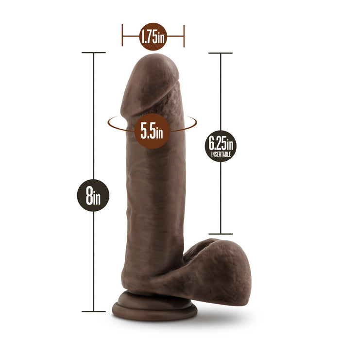 Eden 8" Long Realistic Dildo With Balls & Suction Cup Base