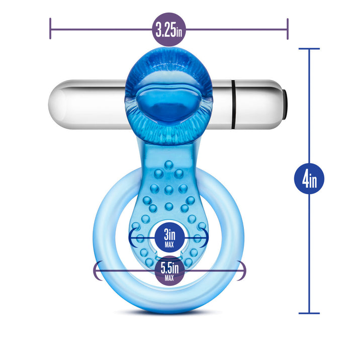 Eden 4" Long Blue 10 Mode Cock Ring