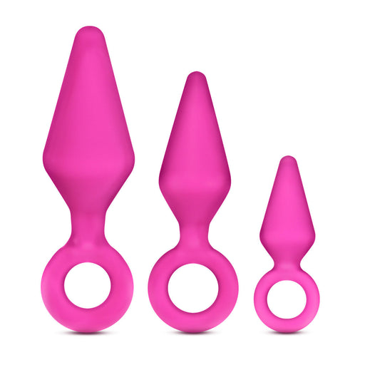 Adult Sex Toys Pink Silicone Anal Butt Plug (3 Pack)