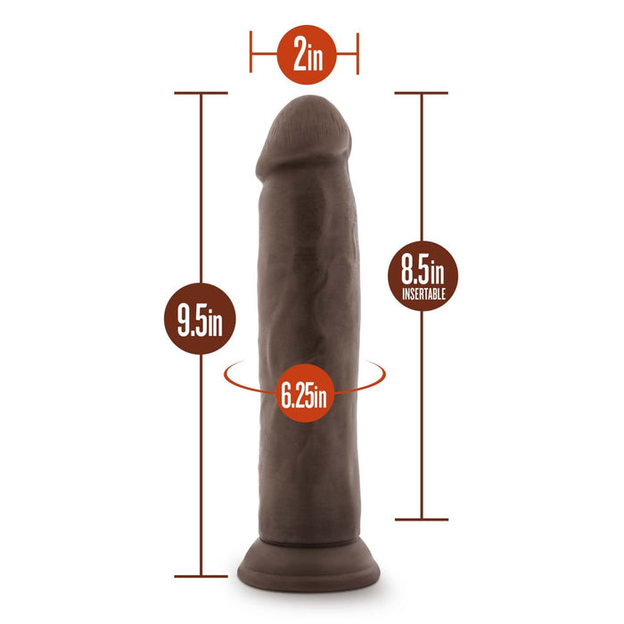 Eden 9" Long Brown Ridged Realistic Dildo