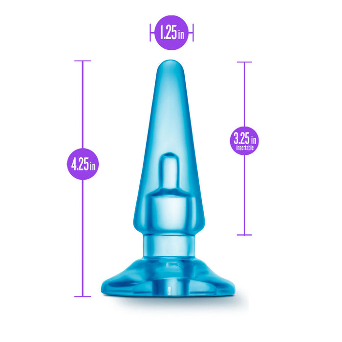 Eden 4" Long Blue Anal Butt Plug