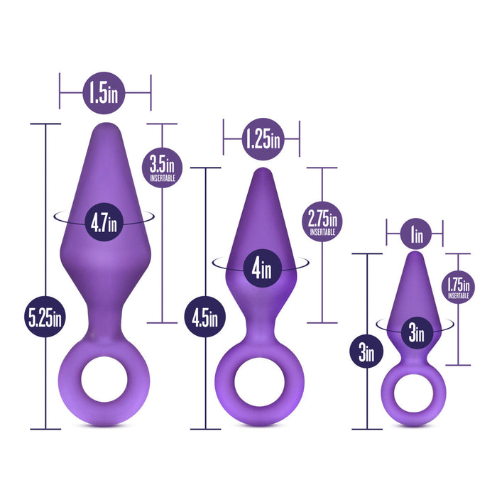 Eden Purple Silicone Anal Butt Plug (3 Pack)