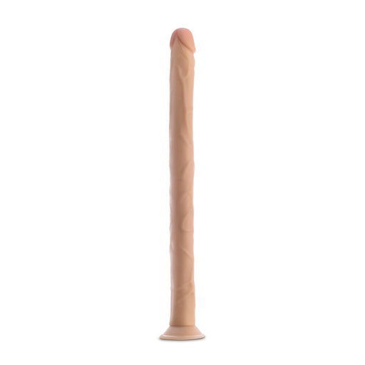 Adult Sex Toys 19" Long Beige Realistic Dildo With Balls & Suction Cup Base