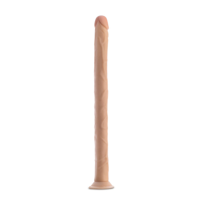 Adult Sex Toys 19" Long Beige Realistic Dildo With Balls & Suction Cup Base