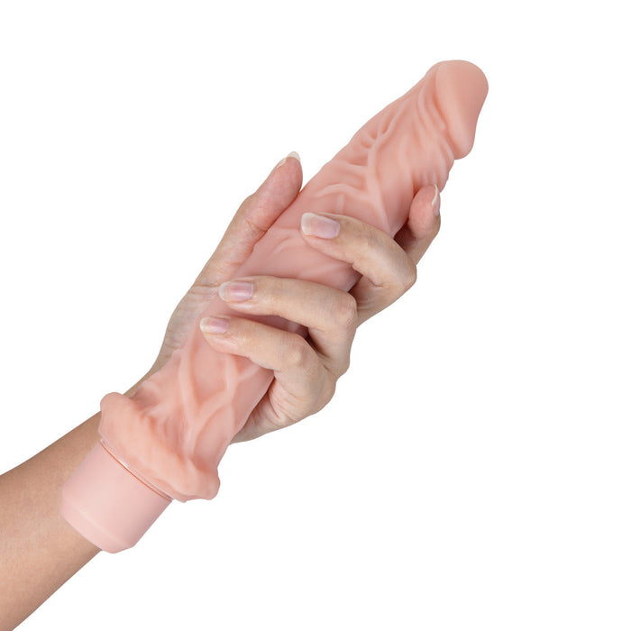 Eden 10" Long Beige Multi-Speed Vibrating Silicone Silicone Dildo