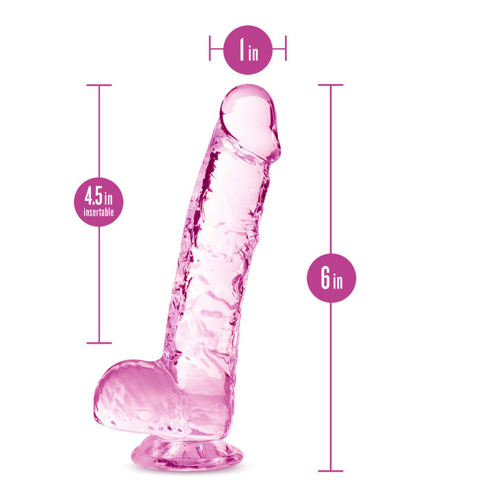 Eden 6" Long Pink Realistic Dildo With Suction Cup Base