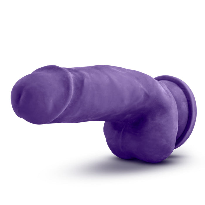 Eden 7" Long Purple Curved Rigid Realistic Dildo With Balls & Suction Cup Base