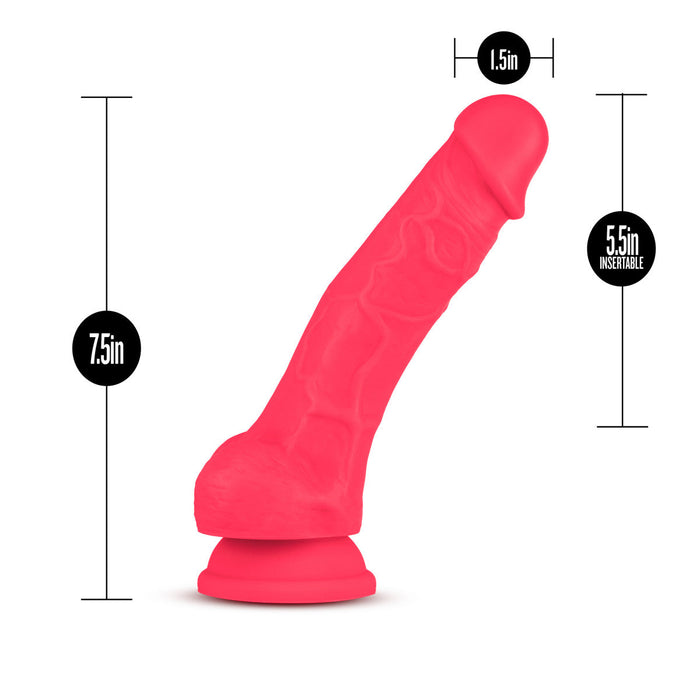 Eden 7.5" Long Red Silicone Realistic Dildo With Balls & Suction Cup Base