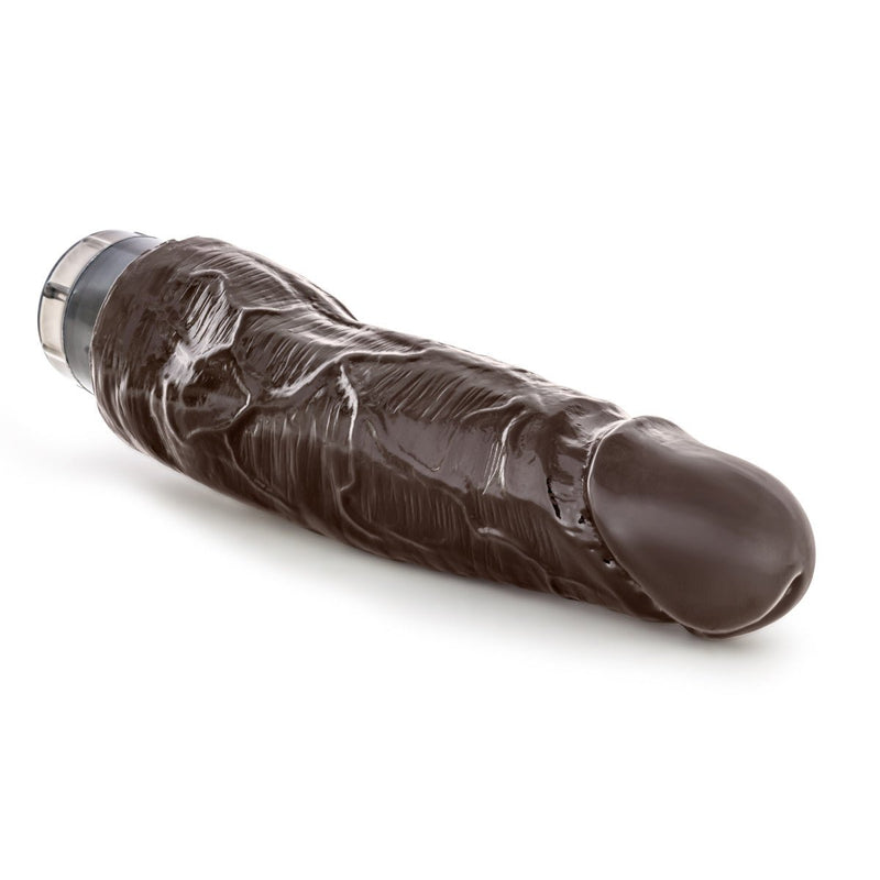 Eden 8" Long Brown Ridged Realistic 1 Mode Vibrating Dildo