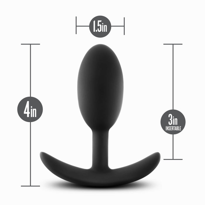 Eden 4" Long Black Silicone Beginner's Anal Butt Plug