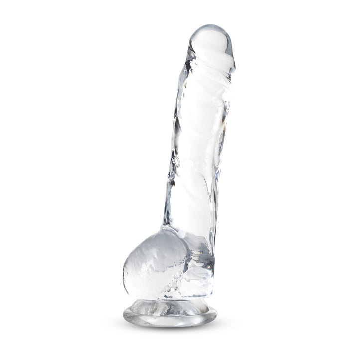 Eden 8" Long Clear Realistic Dildo With Balls & Suction Cup Base