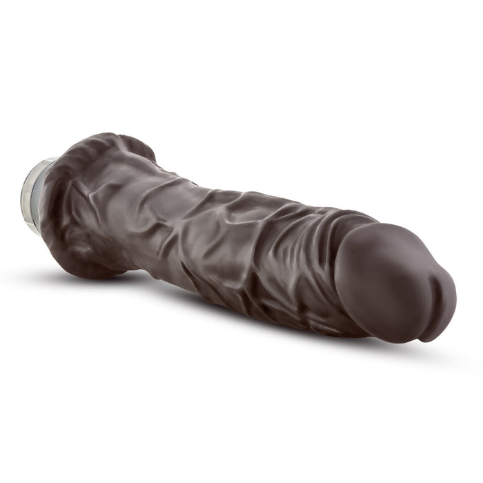 Eden 9.5" Long Brown Ridged Realistic 1 Mode Vibrating Dildo