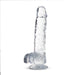 Adult Sex Toys 6" Long Clear Realistic Dildo With Balls & Suction Cup Base