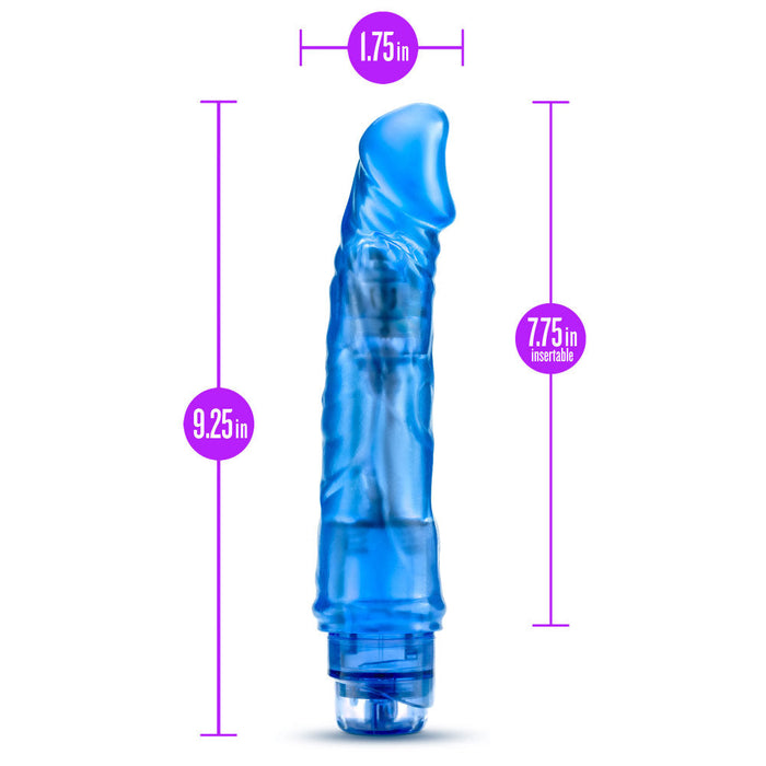 Eden 9.25" Long Blue Realistic Multispeed Vibrating Dildo