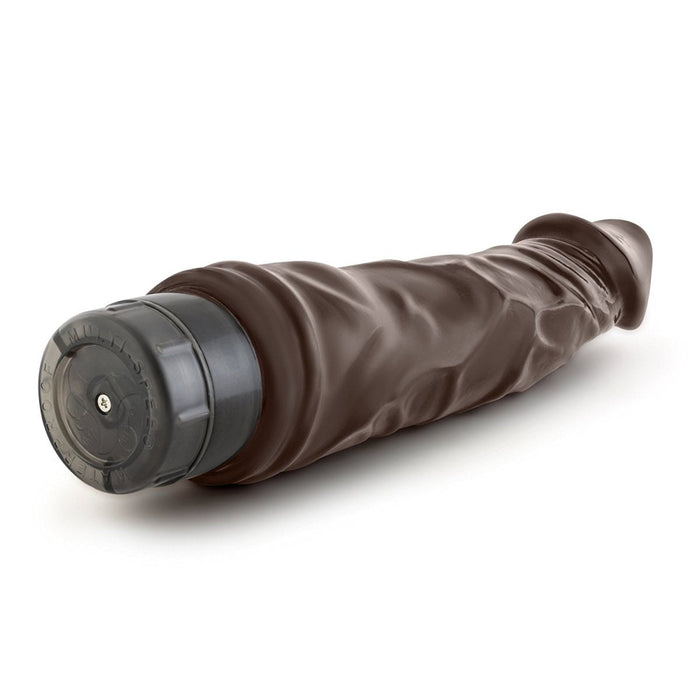 Eden 8.5" Long Brown Ridged Realistic 1 Mode Vibrating Dildo