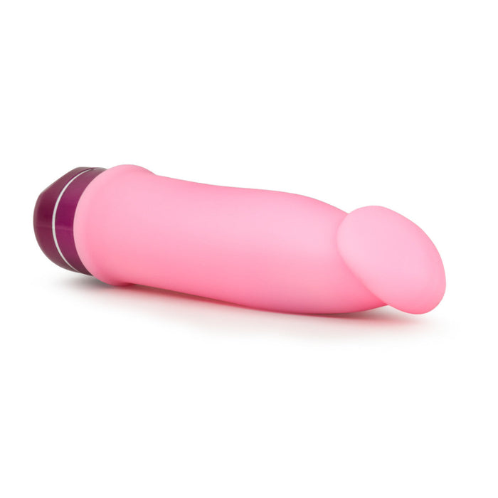 Eden 7.5" Long Pink Silicone Curved G Spot Vibrating Dildo