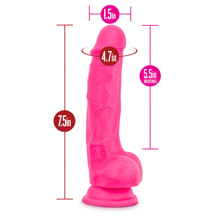 Eden 7.5" Long Pink Silicone Curved Dildo