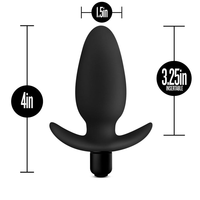 Eden 4.5" Long Black Silicone 1 Mode Anal Butt Plug