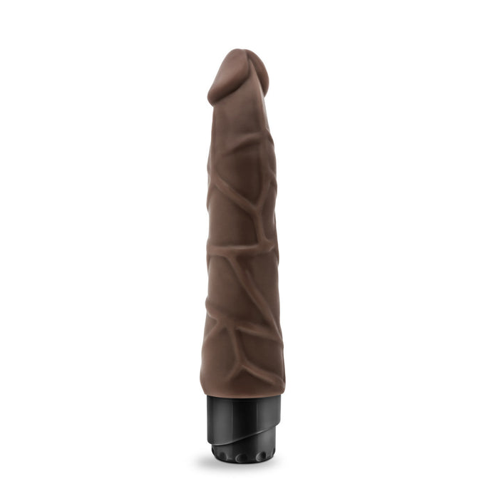 Eden 9" Long Brown Ridged Realistic 1 Mode Vibrating Dildo