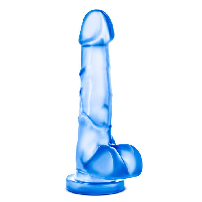 Adult Sex Toys 7" Long Blue Realistic Dildo With Balls & Suction Cup Base