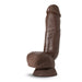 Adult Sex Toys 8" Long Brown Ridged Suction Realistic Dildo With Suction Cup Base