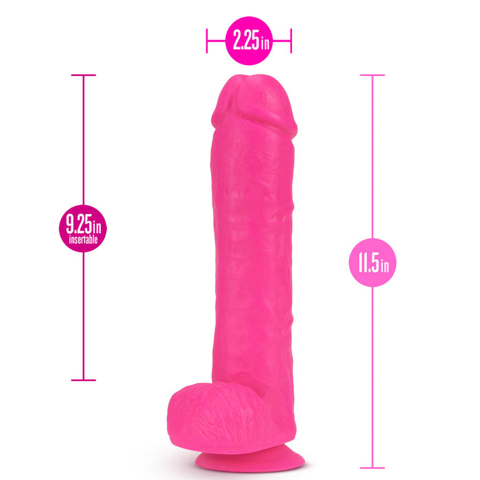 Eden 11.75" Long Pink Realistic Dildo With Balls & Suction Cup Base