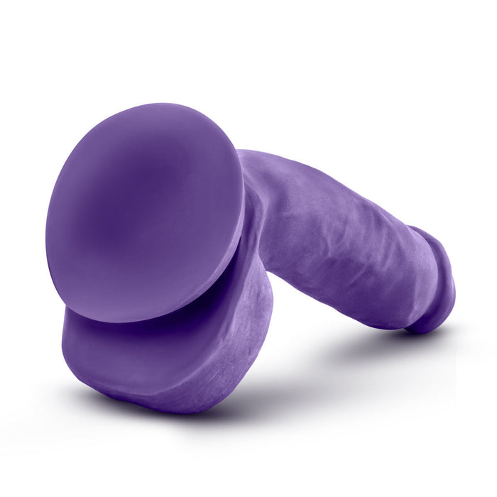 Eden 8.5" Long Purple Rigid Realistic Dildo With Balls & Suction Cup Base