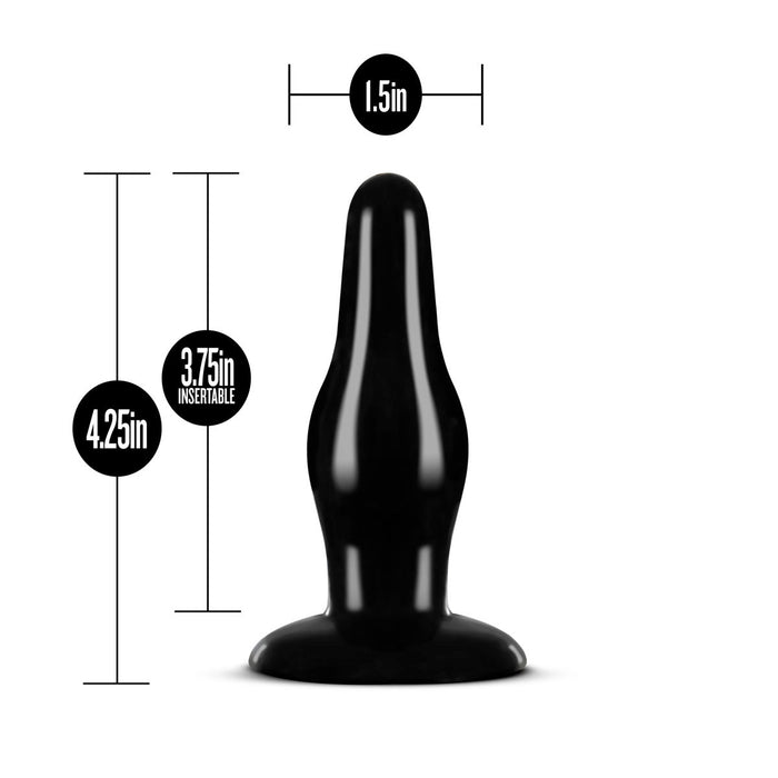 Eden 4.25" Black Tapered Anal Butt Plug