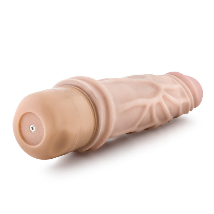 Eden 7" Long Beige Ridged Realistic 1 Mode Vibrating Dildo