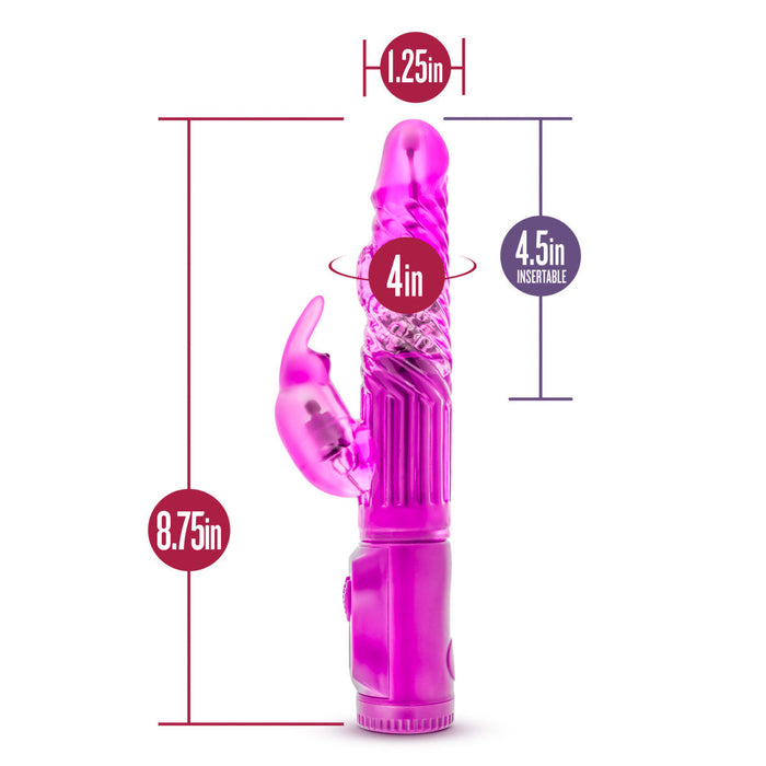 Eden 8.5" Long Pink Multi-Speed Gyrating & Rotating Rabbit Vibrator