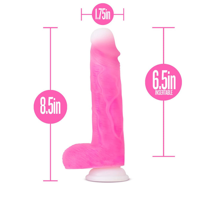 Eden 8.5" Long Pink Silicone Tapered Realistic Dildo With Suction Cup Base