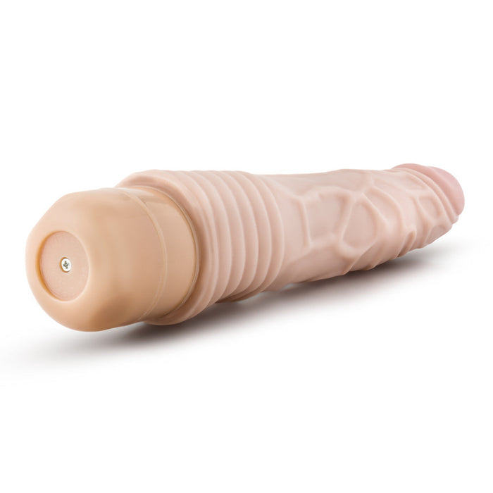 Eden 9" Long Beige Ridged Realistic 1 Mode Vibrating Dildo