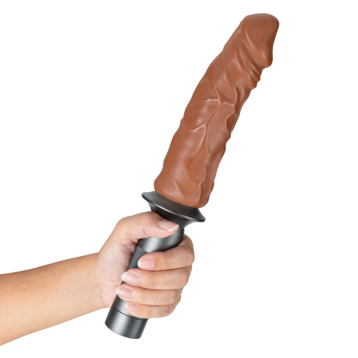 Eden 7" Long Brown Realistic Dildo Sword With Handle & Removable Suction Cup Base