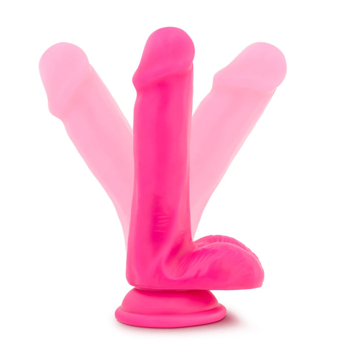 Eden 6" Long Pink Realistic Dildo With Balls & Suction Cup Base