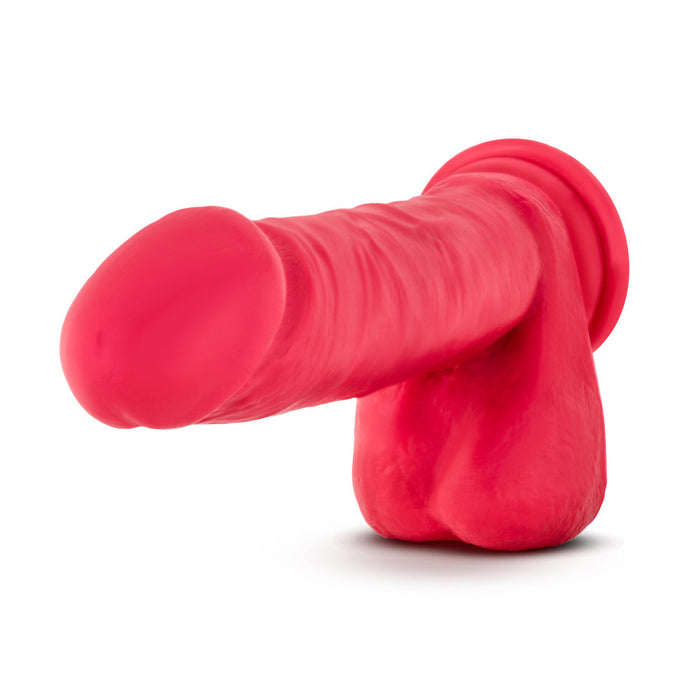 Eden 8" Long Red Silicone Realistic Dildo With Balls & Suction Cup Base