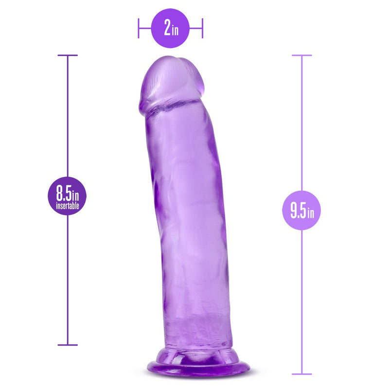 Eden 9.5" Long Purple Realistic Dildo With Balls & Suction Cup Base