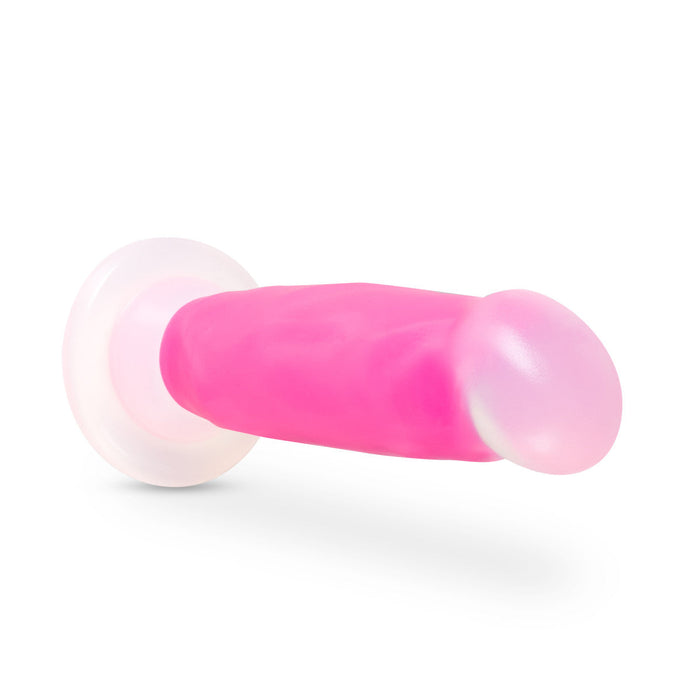 Eden 8" Long Glow In The Dark Pink Silicone Realistic Dildo With Suction Cup Base