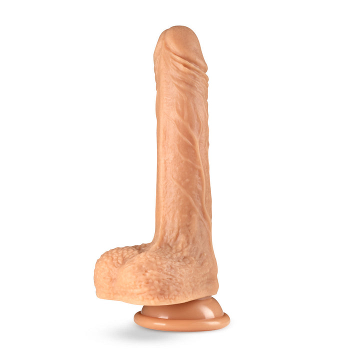 Eden 7.75" Long Realistic Silicone Thrusting, Gyrating & Vibrating Dildo With Balls & Suction Cup Base