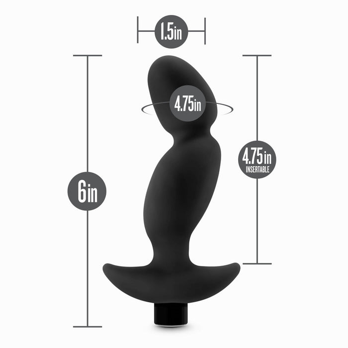 Eden 6.5" Long Black Silicone 10 Mode Anal Butt Plug