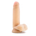 Adult Sex Toys 7" Long Beige Ridged Rigid Realistic Dildo With Suction Cup Base