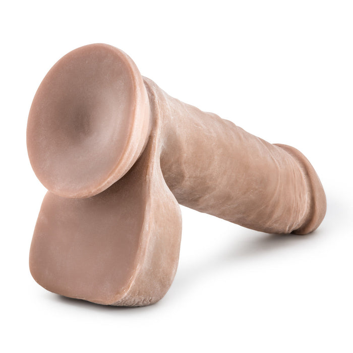 Eden 8" Long Brown Rigid Dildo With Balls & Suction Cup Base